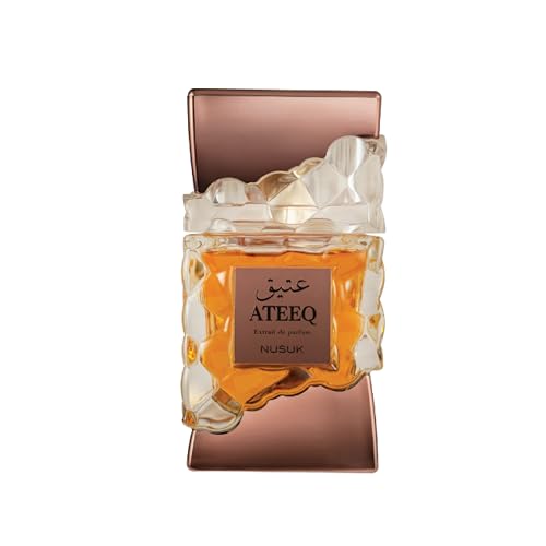 Perfume Nusuk Ateeq para hombre   100 ml | Extracto de perfume de larga duración | Notas cítricas, especiadas y amaderadas | Perfume masculino de lujo audaz