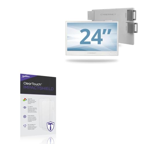 BoxWave Screen Protector Compatible With Cybernet CyberMed G24B - ClearTouch ImpactShield (2-Pack), Impenetrable Screen Protector Flexible Film