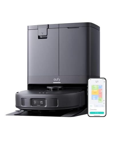 eufy X10 Pro Omni robotstofzuiger en dweil met 8000 Pa zuigkracht, twee dweilen die 12 mm kunnen...