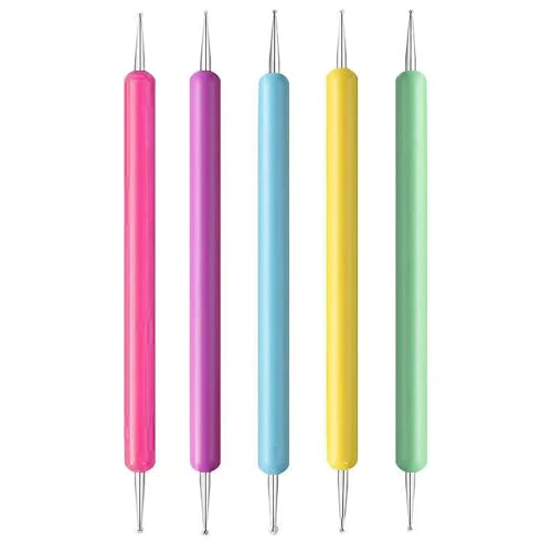 5 Stück Dotting Pen Set, Nagelpunkt-Stift, Dotting Pen Punktierung Stift Marbleizing Werkzeug Nagellack Maniküre Dot Nail Art Set, Marmorier-Werkzeug-Set, Punkte, Nagelkunst, Nagel Nail Werkzeug Set