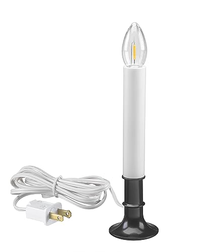 Image of Xodus Innovations AC1120A-8 Electric Plug-in 8.25 inch Flameless Window Candle with Dusk to Dawn Light Sensor Timer,White Candle with Black Base Pack of 8