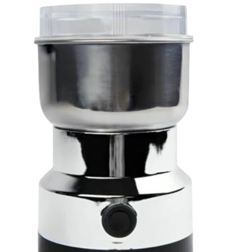 The Smart Gadget Hub Stainless Steel Multifunctional Electric Grinder & Coffee Maker – Mini Spice, Coffee, and Masala Grinder for Beans, Nuts, and Grains – Household Mixer Grinder (Silver)