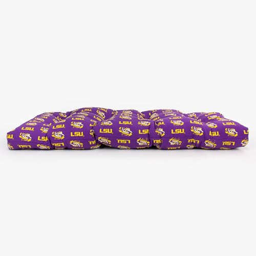 Image of College Covers Everything Comfy LSU Tigers Indoor Outdoor Settee Loveseat Bench Cushions