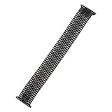 Semdu Men’s Stainless Steel Comfortable Stretch Watch Band, Gold Tone, Silver Tone or Black Replacement Strap, 16-22mm, Curved End or Straight End with No Clasp, Long or Extra Long (black)
