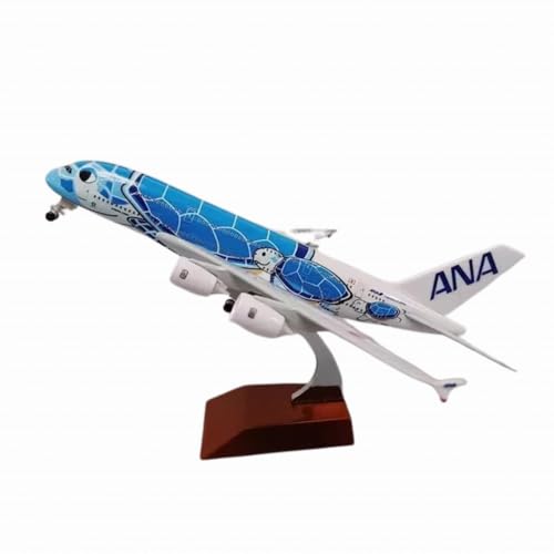 Image of Airplane Model 18 CM Blue Aircraft Japan ANA Airlines A380 Plane Metal Diecast Aircraft Model Toy Plane