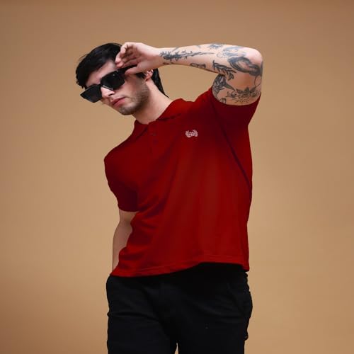 Image of Men's Polo T-Shirt Cotton Casual Comfortable Relaxed Fit Regular Collar Neck Stylish Half Sleeves Daily Office Formal Wear T-Shirt for Men