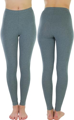 Image of ToBeInStyle Women's Skinny Fit Cotton Full Length Leggings Tights - Regular and Plus Sizes