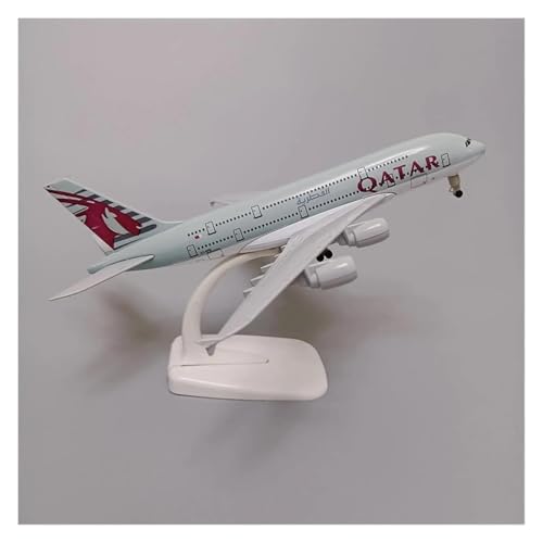 Modelo de avión de aleación Qatar A380 miniatura terminada de 20cm 5