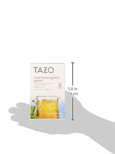 Tazo Tea Bag, Iced Lemon Grass Green, 6 Count, Pack of 4 (Packaging May Vary)