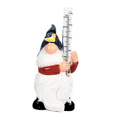 Mikikit Resin Rainfall Gauge Detailed Hand-Painted Design Accurate Measurement Perfect Outdoor Ornament