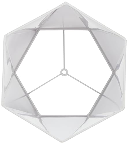 Springcrest ALS230710-18 11 Inch Top X 13 Inch Bottom X 11 Inch High X 11 Inch Slant Lamp Shade Replacement Medium White Sandstone Hexagon Modern Linen Fabric Spider Harp Finial thumb #4