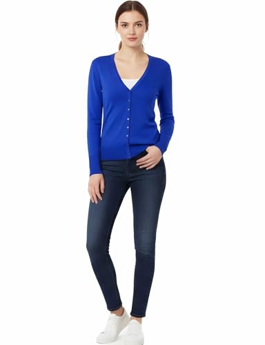 Image of Allsense Women's Long-Sleeve V-Neck Cardigan Sweater | Button Down, Lightweight Soft Knit