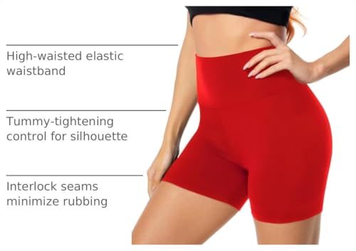 Image of FULLSOFT High Waisted Biker Shorts for Women-5 inch Tummy Control Fitness Athletic Workout Running Yoga Gym Shorts