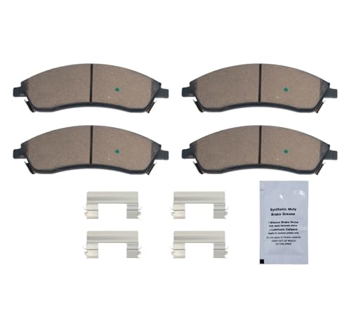 Image of HUSCH D1019 Front Ceramic Brake Pads Kit Fit For Cadillac SRX 2004-2009, For CTS 2006-2007, For STS 2005-2008, For Pontiac Bonneville 2004-2005