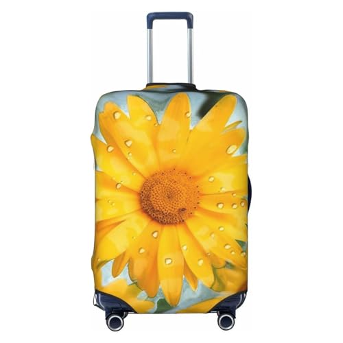 Travel Luggage Cover Suitcase Protector Elastic Washable Yellow daisy Suitcase Cover Anti-scratch Spandex Baggage Covers Fits 18-32 Inch Luggage