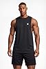 Men’s Gym Stringer Vest Sleeveless Workout Tank Top Quick Dry Muscle Training Shirt Bodybuilding Running Fitness Black 2XL #1