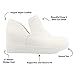 Journee Women's Cardi Wedge Sneakers White, 7.5