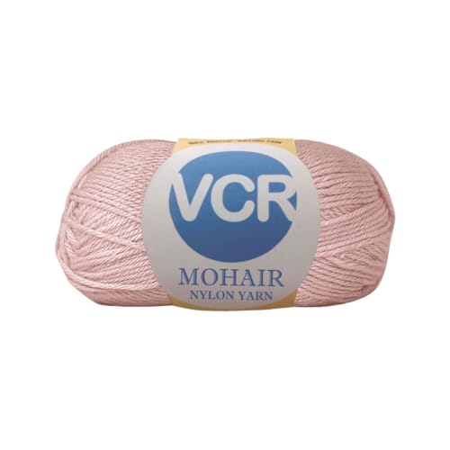 Image of VCR Mohair Nylon Rosy Brown Yarn, 100 Grams Hank, 196 Meters Length, Acrylic 75%, Mohair Nylon 25%, Pack of 1 Yarn, Soft Crosia Threads, Suitable for Winter Garments.