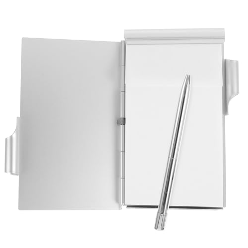 TIDTALEO アルミ合製コンパクトメモ帳 ペン付き ポケット手帳 多機能オフィス 学校用メモパッド スリッシュで携帯便利