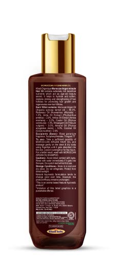 Image of Khadi Organique Moroccan Argan Hair Oil - 200ml | Pure, Organic & Natural | Reduces HairFall, Frizz & Dryness | Helps to Promote Hair Growth | Adds Shine & Softness | No Mineral Oils or Parabens