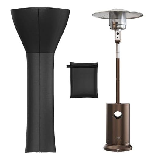EAST OAK Patio Heater Covers with 300D Oxford Fabric, Zipper, Storage Bag, Waterproof, Dustproof, Wind-Resistant , Sunlight-Resistant, Snow-Resistant, 89'' Height x 33" Dome x 19" Base, Black, 1 Pack