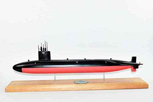 Squadron Nostalgia LLC USS Lapon SSN-661 Submarine Model, US Navy, Scale Model, Mahogany, Sturgeon Class