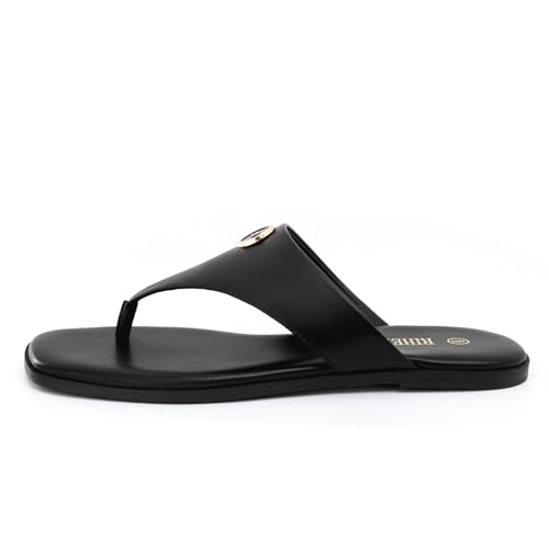 Rihero Women's Flip Flops Square Toe Thong Flat Sandals Summer Comfortable Slip On Beach Slide Sandals2