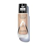 Almay Skin Perfecting Comfort Matte Foundation, Hypoallergenic, Cruelty Free, Fragrance Free, Dermatologist Tested Liquid Makeup, Cool True Beige, 1 Fluid Ounce