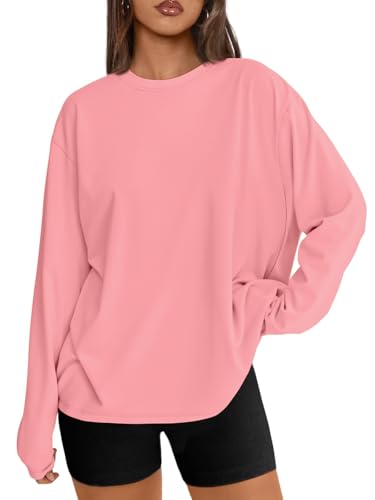 Trendy Queen Womens Oversized Long Sleeve T Shirts 2025 Basic Crewneck Tee Fall Tops Casual Workout Y2K Clothes