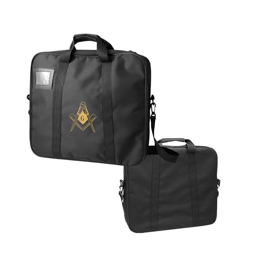 Masonic Soft Apron Case MM/WM & Provincial with Square and Compass G (Printed) - Organizer Bag for Aprons & Regalia (Gold Emblem Provincial)