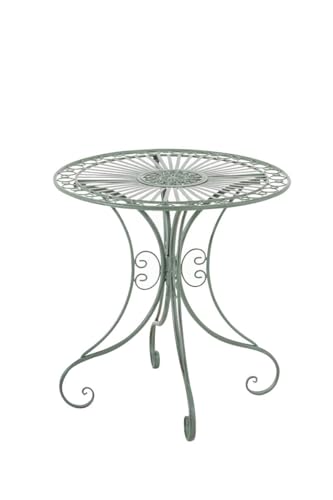 Mesa de jardín hierro forjado diámetro Ø 70 cm verde envejecido mdj10053