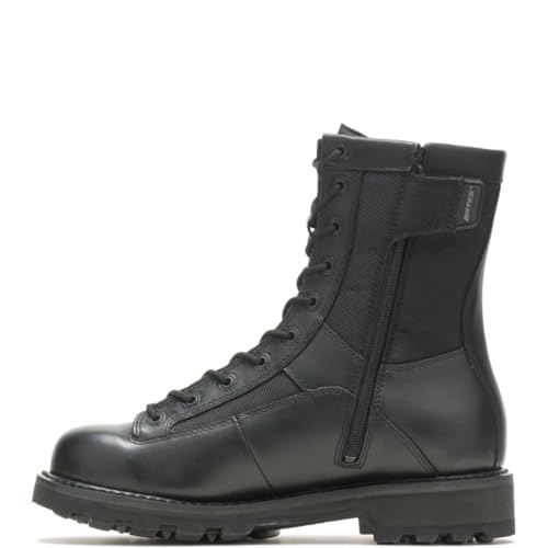 Bates Men's 8' DuraShock Lace-to-Toe Side Zip Work Boot, Black, 10 M