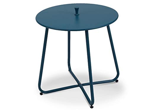 Preisvergleich Produktbild LANTERFANT 7439623661627 Beistelltisch Rosanne, Garten, Stahl, Rund, Effektiver Handgriff, Erhältlich in DREI Farben, Petrol, Blau