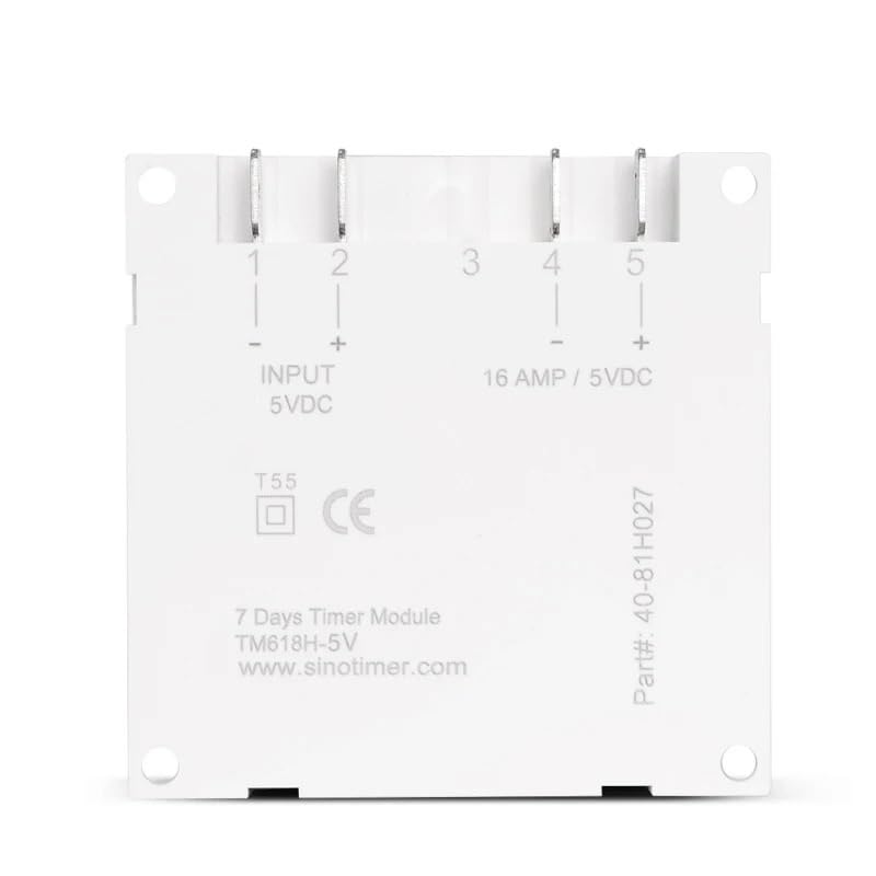 DC 5V 7 Days Programmable Digital Timer Switch Time Relay Control in 12/24hr Format Clock with Countdown Off Function(with 4 Wires)