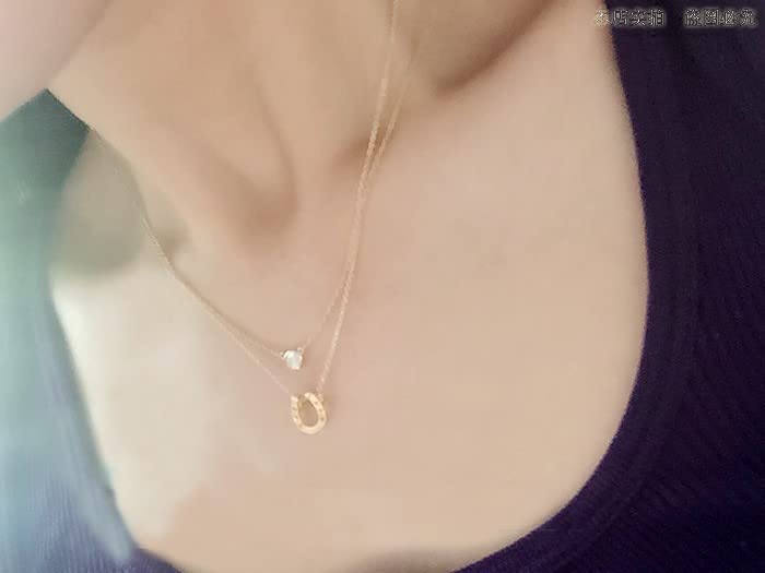 Minimalist Simple Tiny Horseshoe Pendant Necklace for Women Lucky Horseshoe Necklace with Meaning Card2