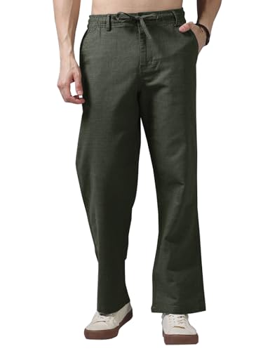 Image of Vogaan Men's Cotton Blend Casual Trousers Pants | Stylish Comfortable Trousers for Office Work and Outings