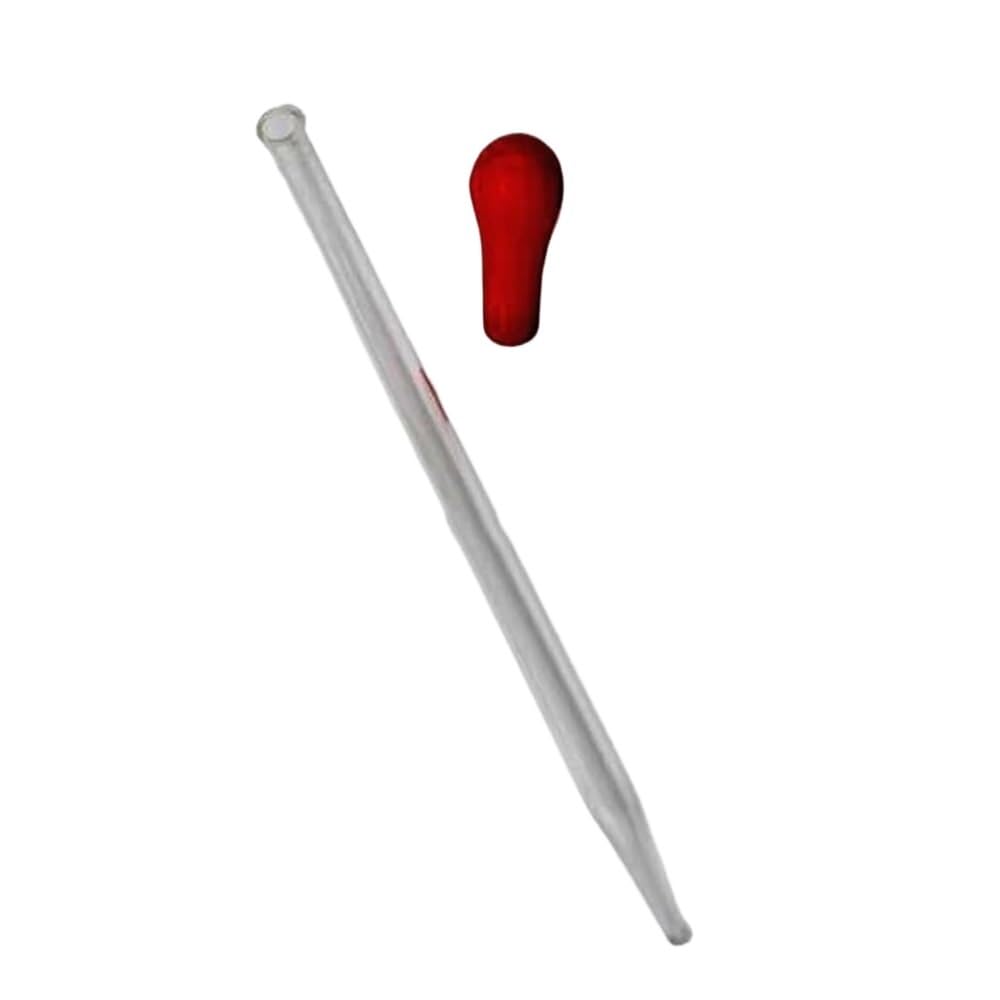 Pipeta de vidrio borosilicato, Pipeta de transferencia vidrio borosilicato con cubierta goma for cabezal, 10 unidades por paquete, 90-200mm(Length 100mm)