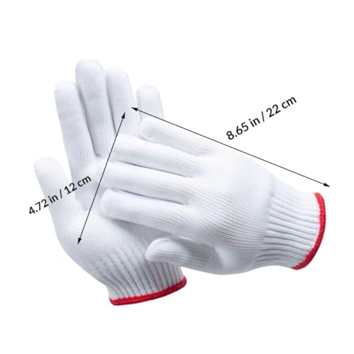 Guantes de obra de nylon blanco con resistencia al desgaste para jardinería 2