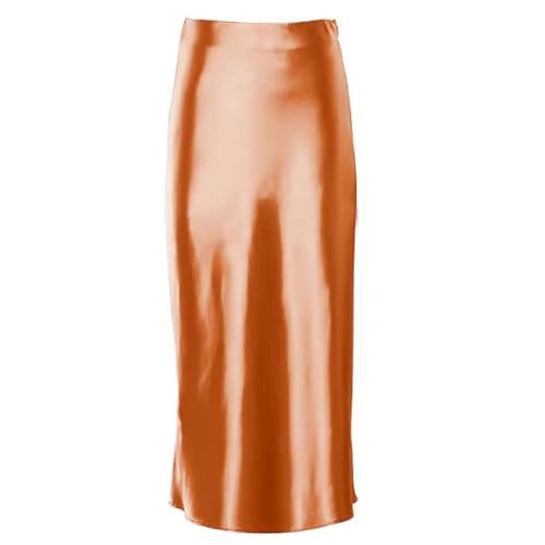 Jupe en soie satinée violette et orange taille 36 pour femme