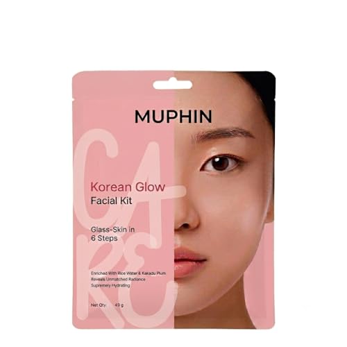 Image of Korean Glow Facial Kit | 6-Steps For Glass-Skin | Adds Instant Radiance | Fades Dark Spots | Clarifies & Nourishes | With Kakadu Plum & Rice | 49g
