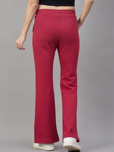 Image of 98 Degree North Women Flared Fleece Track Pants-GL1315-ALMOND