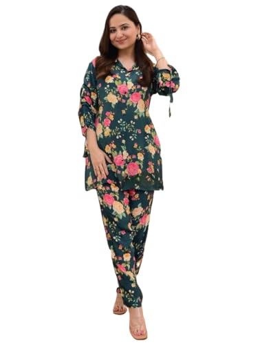 Image of GRECIILOOKS Co Ord Set For Women Stylish Floral Print | Kurta Sets For Womens | Anarkali Suit For Woman | Short Kurti For Womans | Pakistani Suits For Women's Kurta Set's