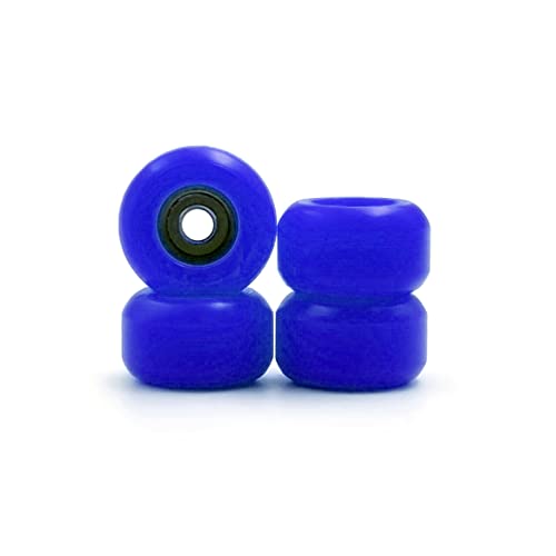 SPITBOARDS Fingerboard Bearing Wheels, CNC Polyurethane, Set of 4 Finger Skate Wheels (Blue)