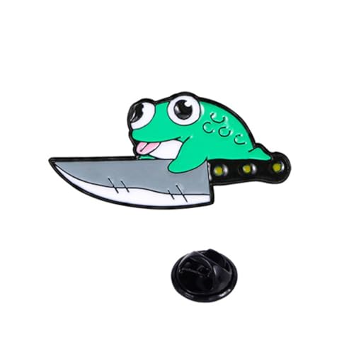 クリエイティブなグリーンフロッグブローチアクセサリー。丈夫なグリーンカエルピン。長持ちする鮮やかな色。普段使いの集まりに。, 金属