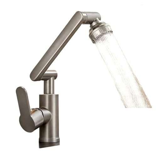 Grifo con brazo robótico universal negro que soluciona los problemas de limpieza 3