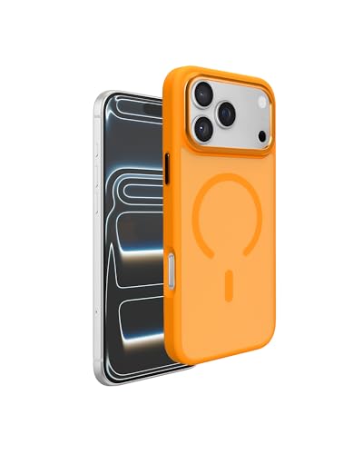 INFINYTY for iPhone 17 Pro Matte Next-Gen Hybrid Case with Metallic Camera Frame Modo Orange MagSafe Compatible Military Grade Drop Protection Translucent Frosted Metallic Camera Frame Fit (6.3")
