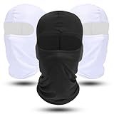 AXBXCX 3 Pieces Balaclava Ski Face Mask for Men Women, Motorcycle Full Face Cover Mask Neck Gaiter Hood UV Protection for Summer White+Black