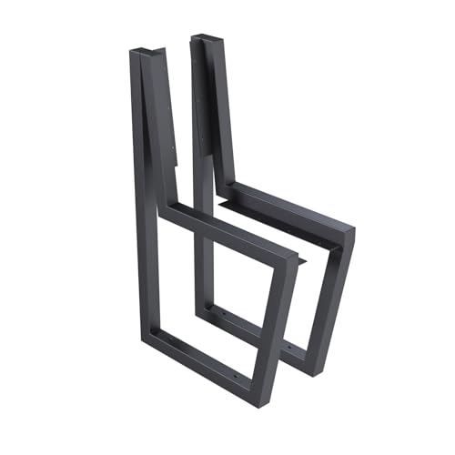 QLS Bankbeine Bankgestell Gartenbank Parkbank Bankfüße Beine Stahl 2 Stück Schwarz Modell Helsinki