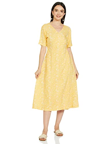 Image of Amazon Brand - Symbol Women's Rayon One Piece Midi Length Wrap Dress (Available in Plus Sizes)