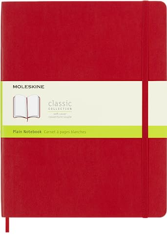 Carnet de notes Moleskine blanc rouge ecarlate 13x21 cm souple
